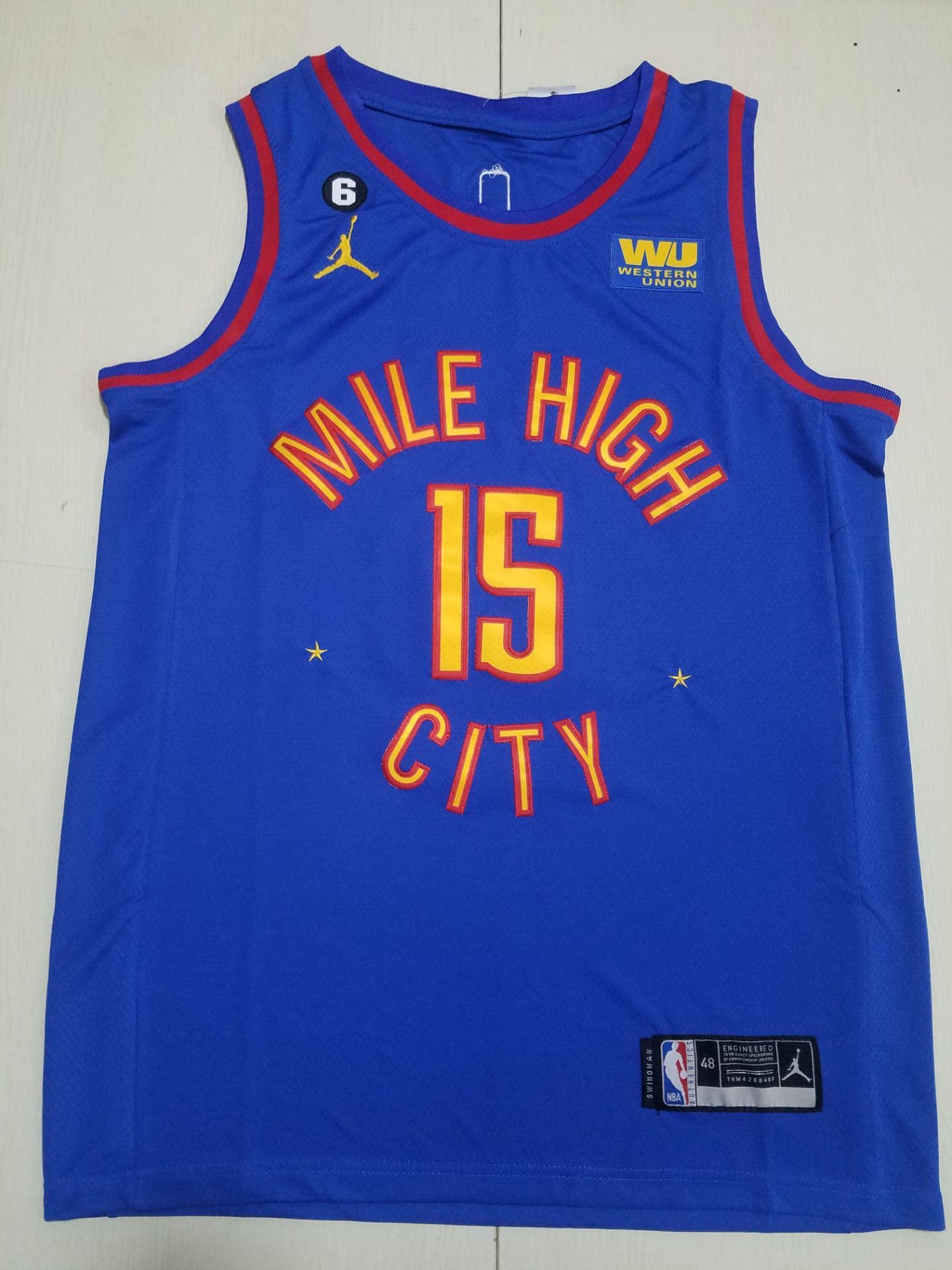Men Denver Nuggets #15 Jokic Blue 2022 NBA Jersey
